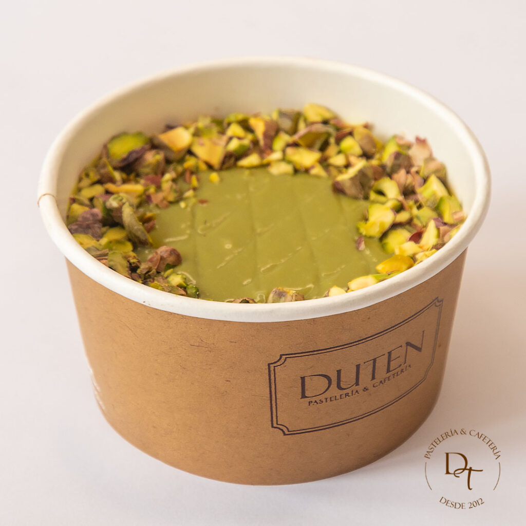 Postres Duten cuchareables Pasteleria en los olivos, postres cuchareables, manjar blanco, pistacho, nutella