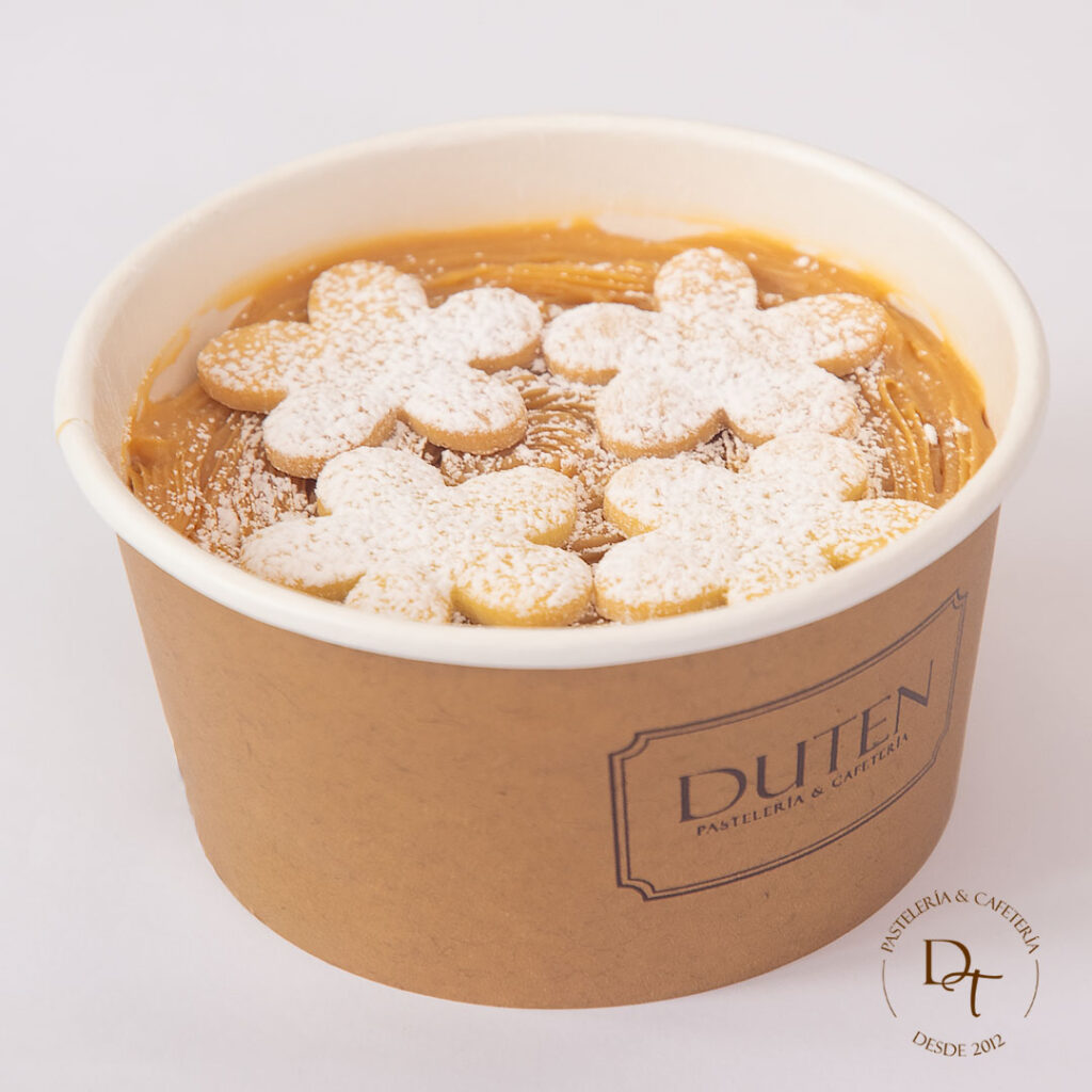 Postres Duten cuchareables Pasteleria en los olivos, postres cuchareables, manjar blanco, pistacho, nutella