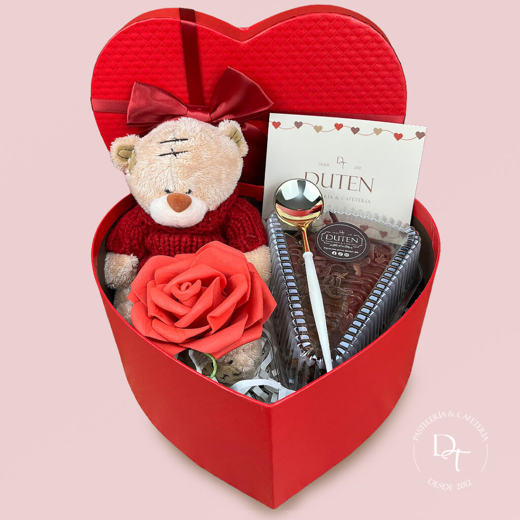 gift box mamá duten regalo dia de las madres/dia del padre corazon postre